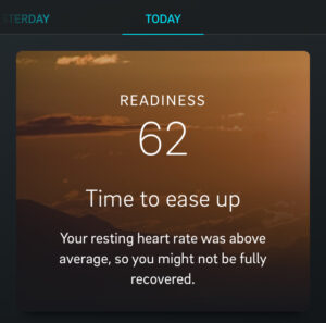 oura low readiness time to ease up